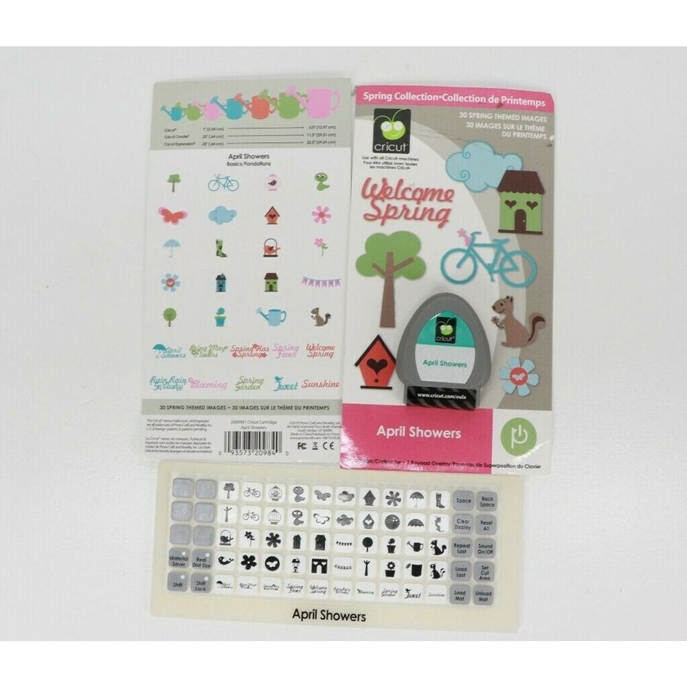 Cricut April Showers Cartridge 2000901 Spring Flowers Garden Squirrel
